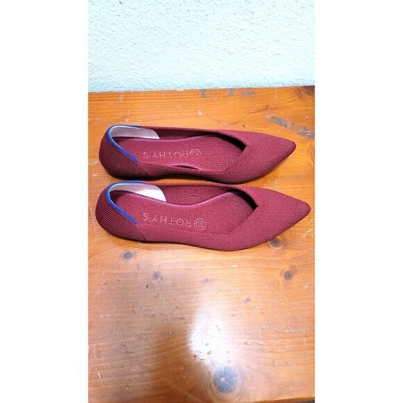 Rothys Pointed Toe Flats Size 8 Burgundy Comfortable & Stylish Womens Sh… - Picture 2 of 8